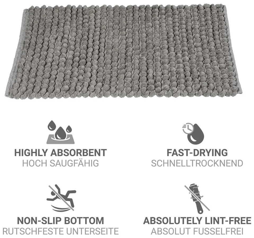 Sivá textilná kúpeľňová predložka 50x80 cm Solivo – Wenko