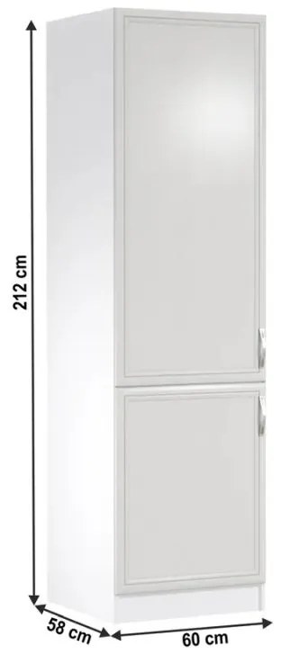 Kondela Skrinka na vstavanú chladničku D60ZL, ľavá, biela/sosna Andersen, SICILIA