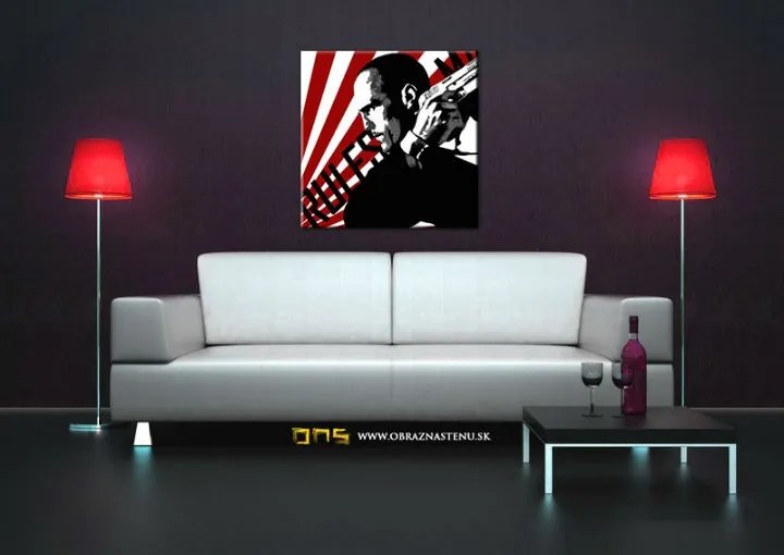 Ručne maľovaný POP Art obraz THE TRANSPORTER - KURIÉR  kur2