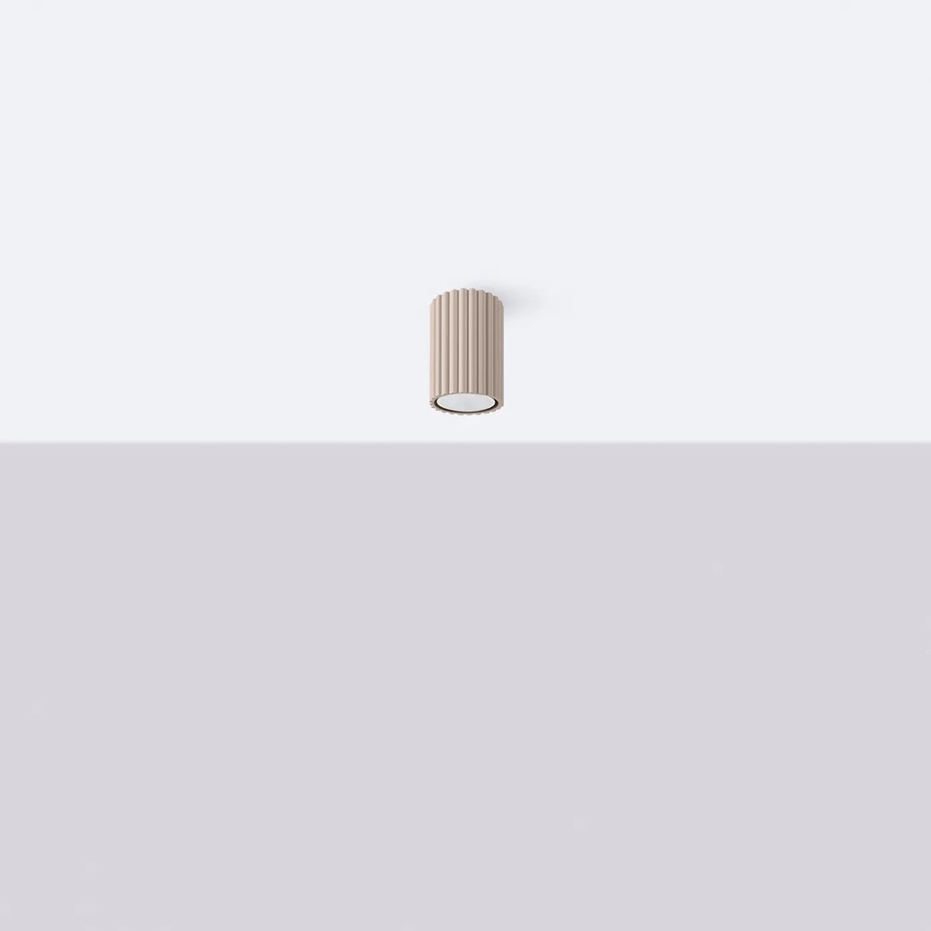 Stropné svietidlo Karbon, 1x tmavobéžové hliníkové tienidlo, (10 cm)