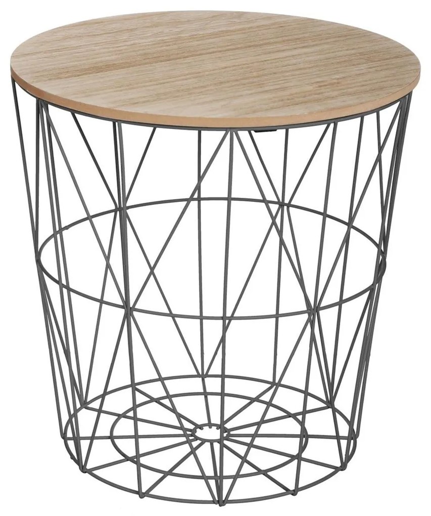 Odkladací stolík KUMI 40 cm černý/dub přírodní