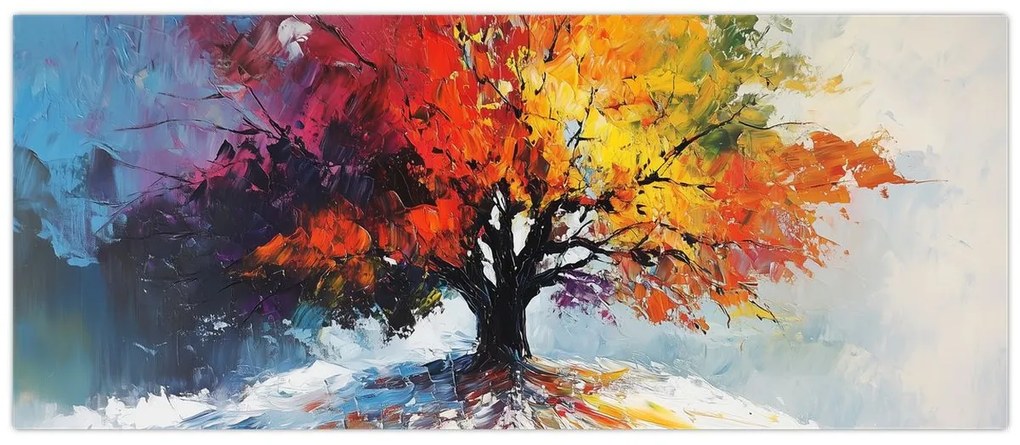 Obraz - Pestrofarebný strom (120x50 cm)