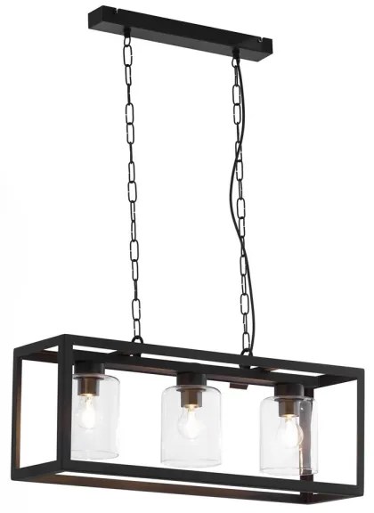 Jupiter 1805 - MC3 - Luster na reťazi MACARI 3xE27/60W/230V čierna