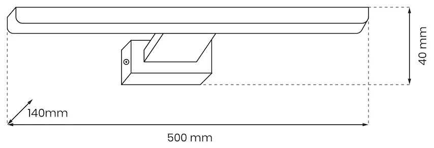 Nástenné LED svietidlo Pinto, 1x LED 12w, 3000k, (50 cm), w