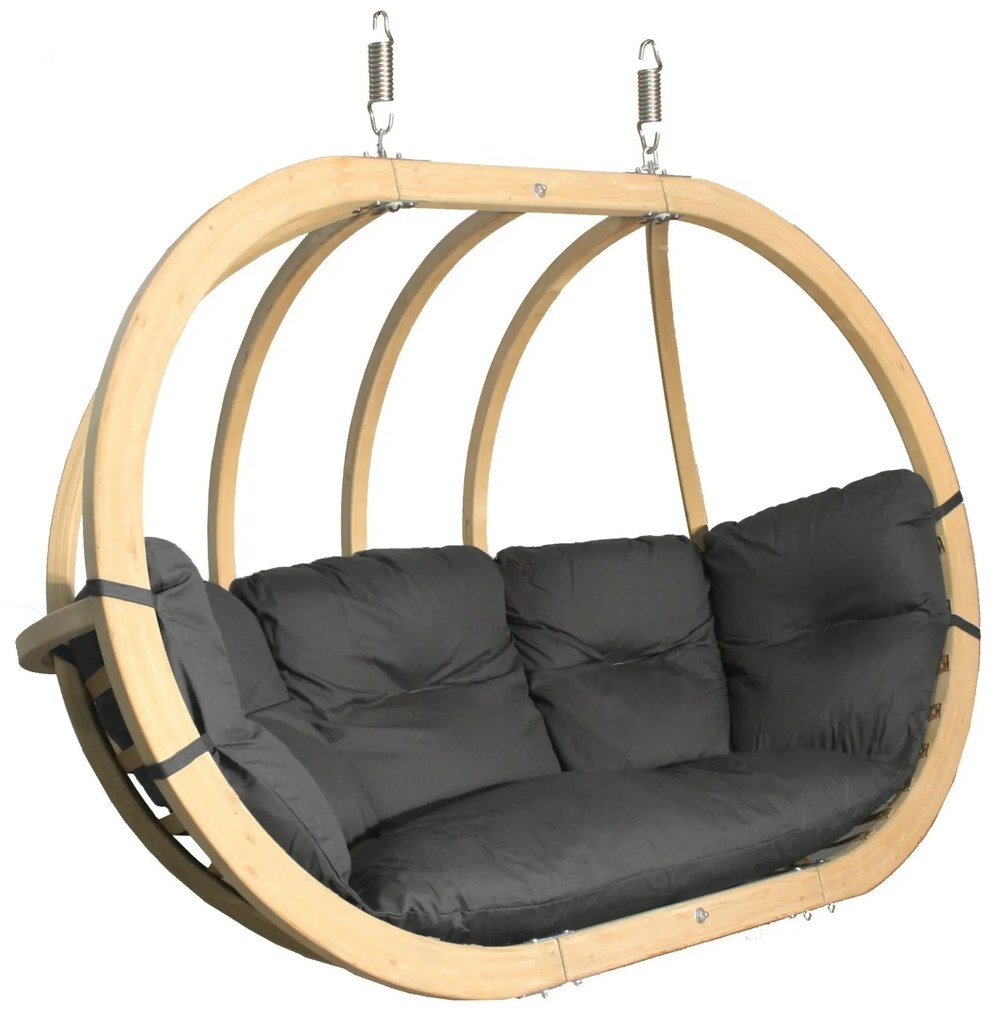 Dvojité závesné hojdacie kreslo O-Zone Premier Swing Pod sivé