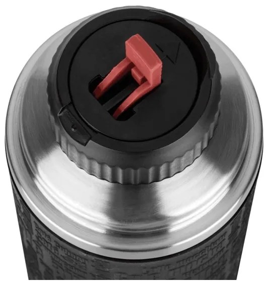 Tefal - Termoska s hrnčekom 1 l SENATOR nerez/čierna