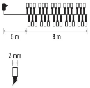 LED Vianočná vonkajšia reťaz 400xLED/13m IP44 teplá biela