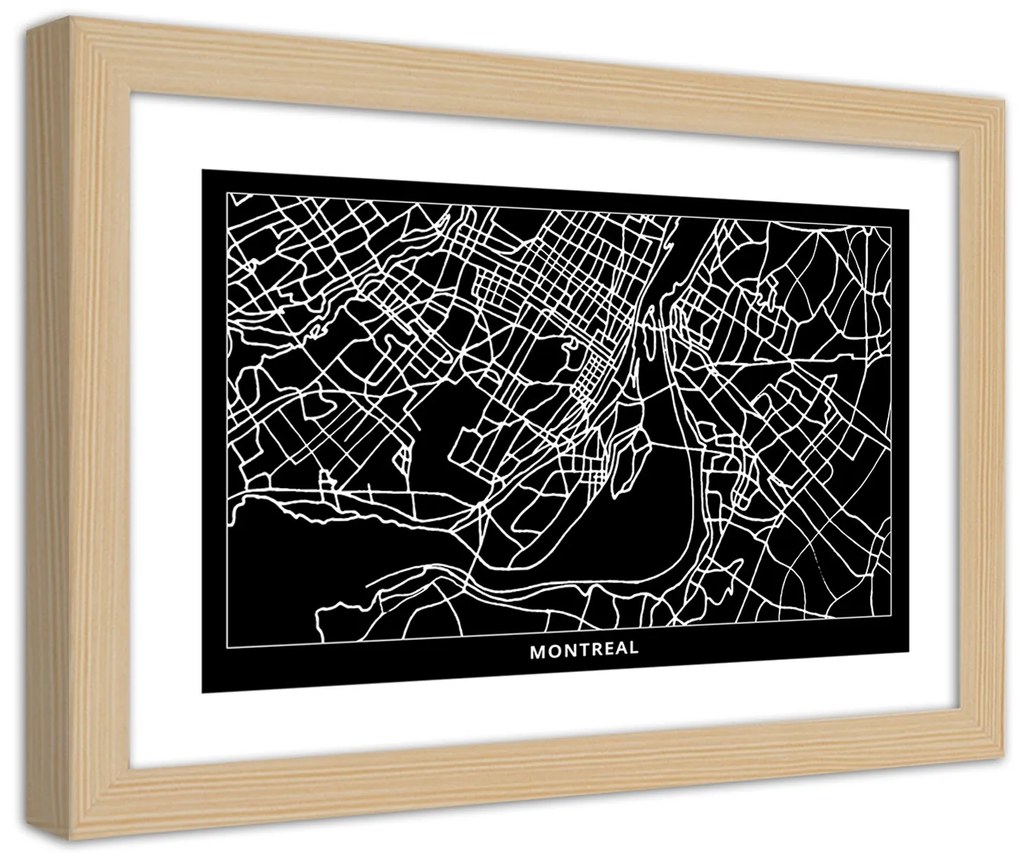 Gario Plagát City plan Montreal Farba rámu: Bez rámu, Rozmery: 30 x 20 cm