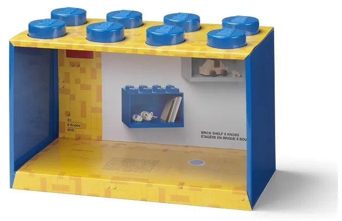 Detská modrá nástenná polica LEGO® Brick 8