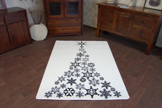 Koberec XMAS - F792 krém/čierny