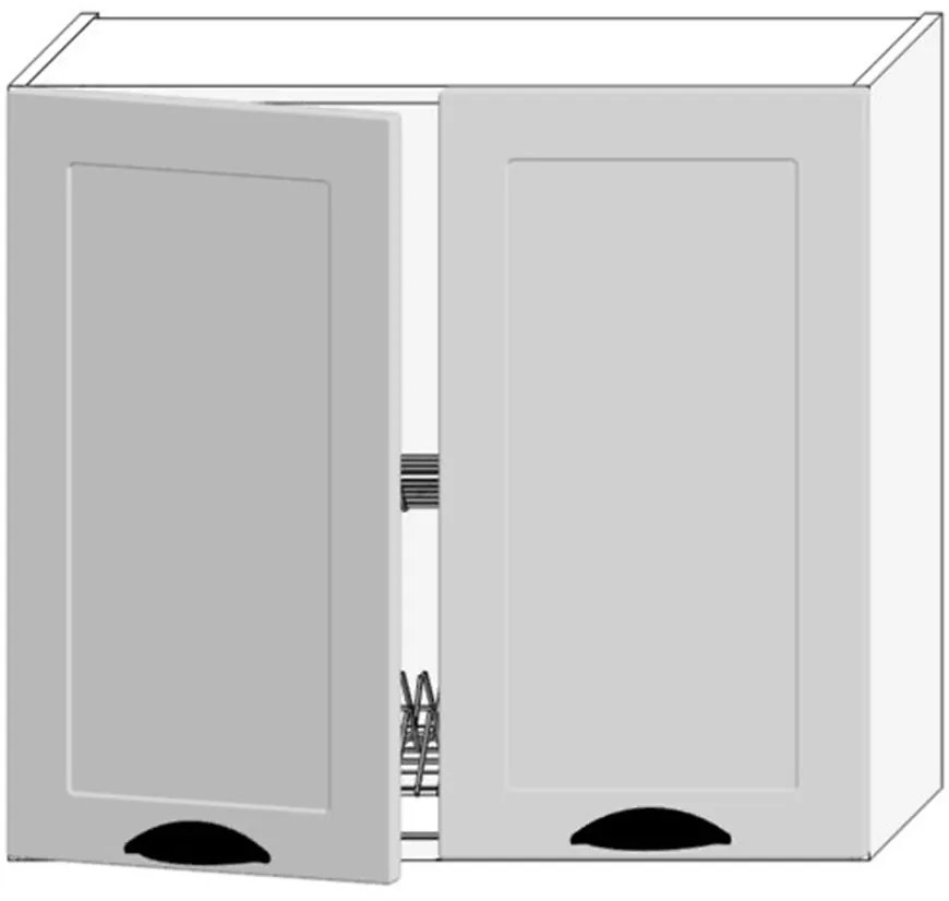 Kuchynská skrinka Adele W80su Alu Šedá Mat/Biely
