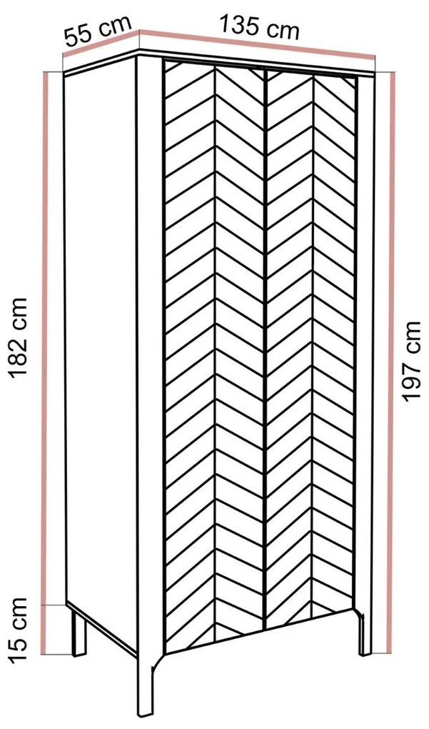 DVOJDVEROVÁ ŠATNÍKOVÁ SKRIŇA SALOME ČIERNA 90 cm