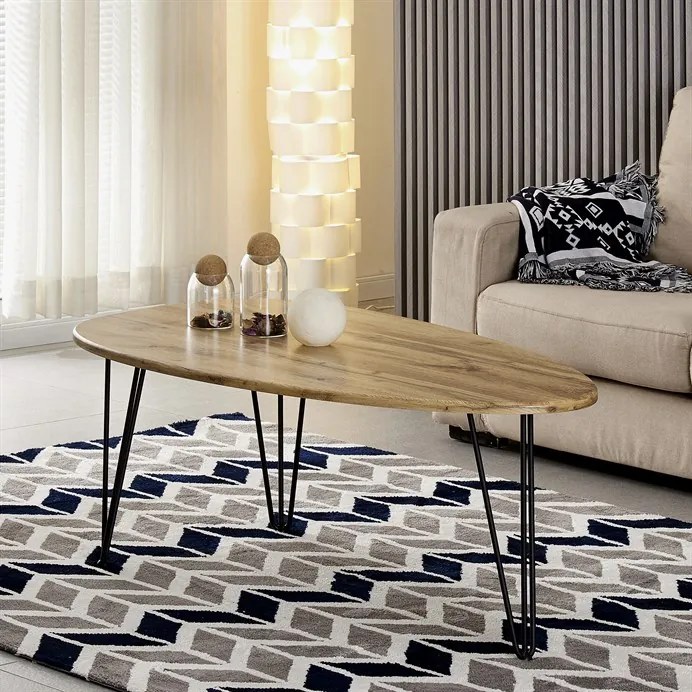 Autronic BONTEC Konferenčný stolík 120x67cm, mdf, divoký dub, AF-3014 OAK Farba: Biela