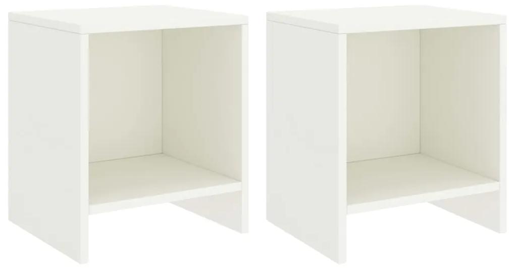 vidaXL Nočné stolíky 2 ks biele 35x30x40 cm borovicový masív