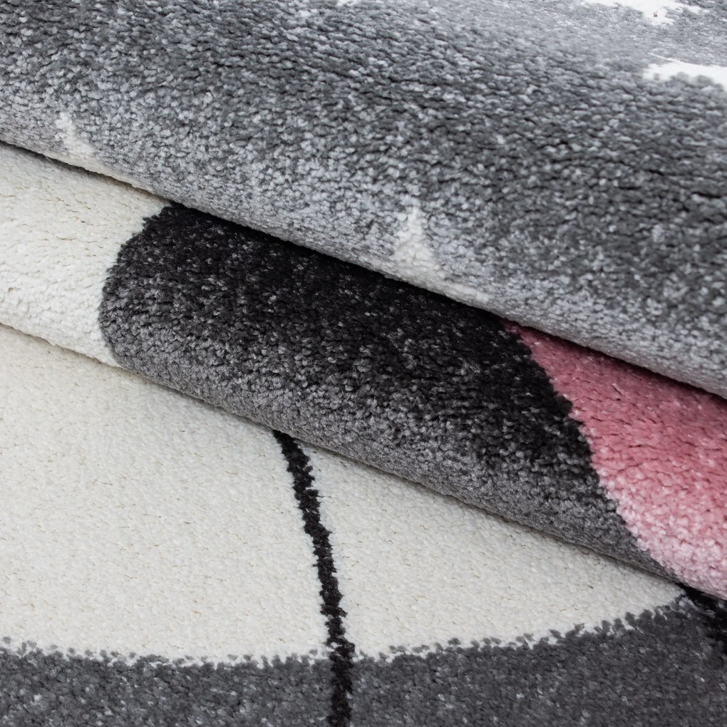 Ayyildiz, Kusový koberec Kids 550 pink kruh, 160x160 (priemer) kruh, ružová, detská izba