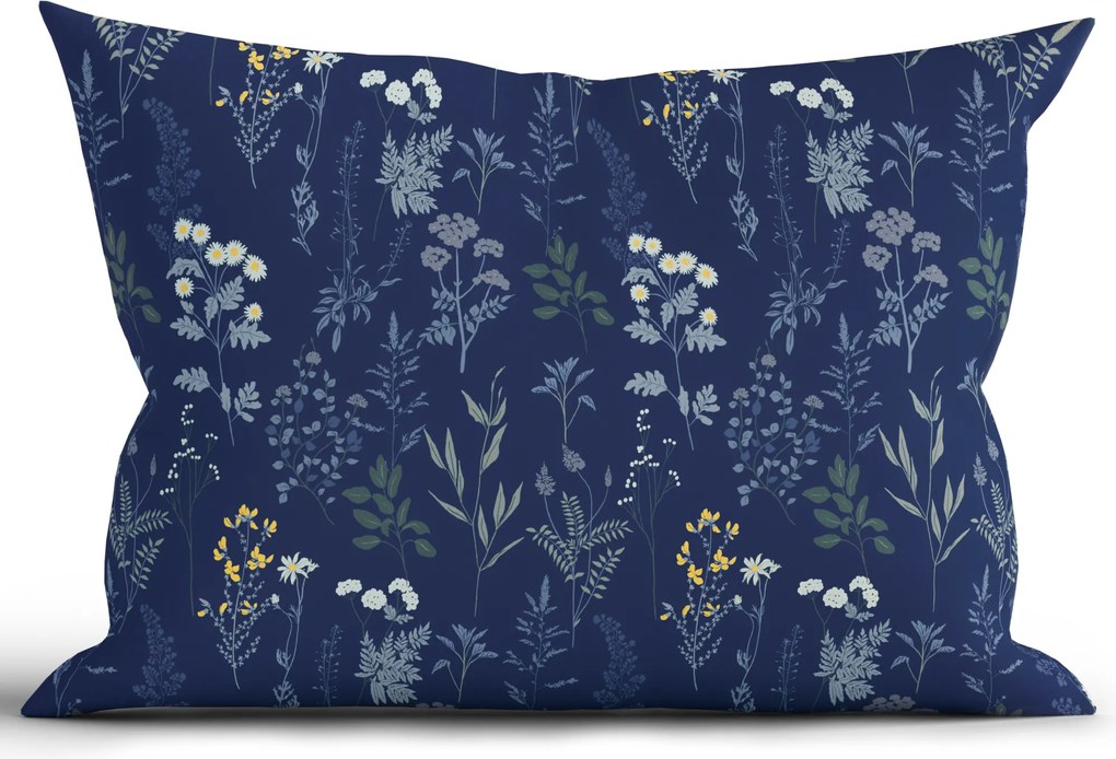 Bavlnená obliečka na vankúš Renforcé 40 × 60 cm - Bianca tmavo modrá