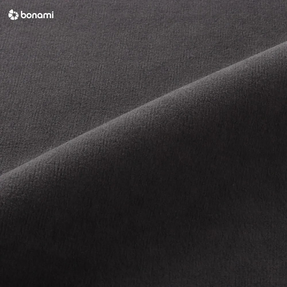 Tmavosivá zamatová rozkladacia rohová pohovka Miuform Stylish Stan, pravý roh