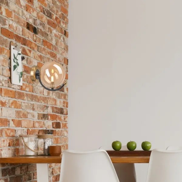 Nástenné svietidlo GEORGIA 1xE14/5W/230V zlatá/dymová béžová