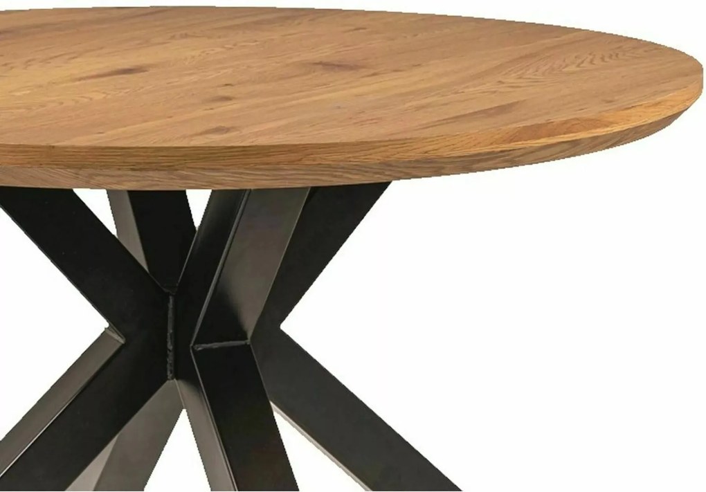 Okrúhly jedálenský stôl Ritmo 120 cm dub prírodný/čierny