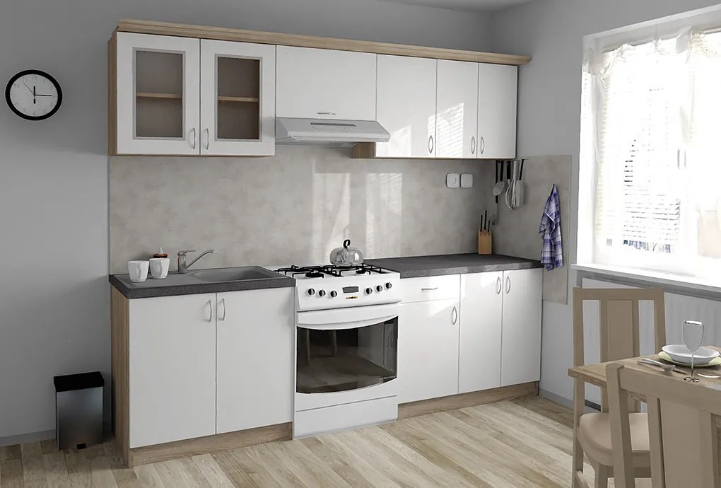 Nabytekmorava Kuchynská linka Bára B farba kuchyne: ořech / krém