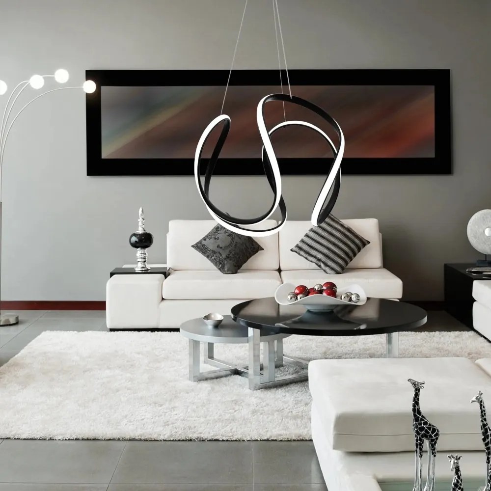 Elegantné moderné LED stropné svietidlo s diaľkovým ovládaním čierna