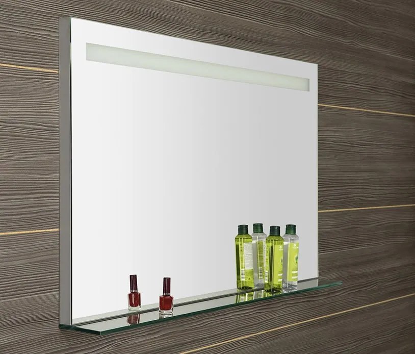 Sapho Sapho, BRETO LED podsvietené zrkadlo, sklenená polica, 1000x608mm, BT100