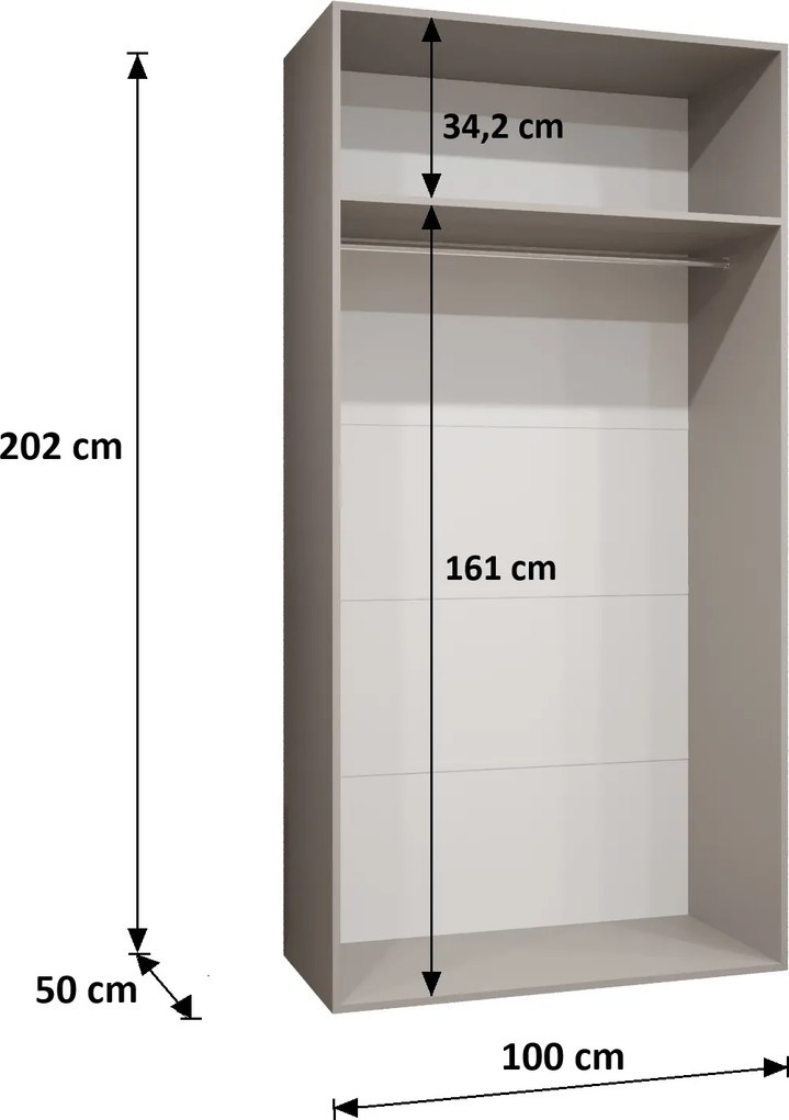 Šatníková skriňa Alaris 2 100 (biela + čierna) (so zrkadlom). Akcia -20%. Vlastná spoľahlivá doprava až k Vám domov. 1144181