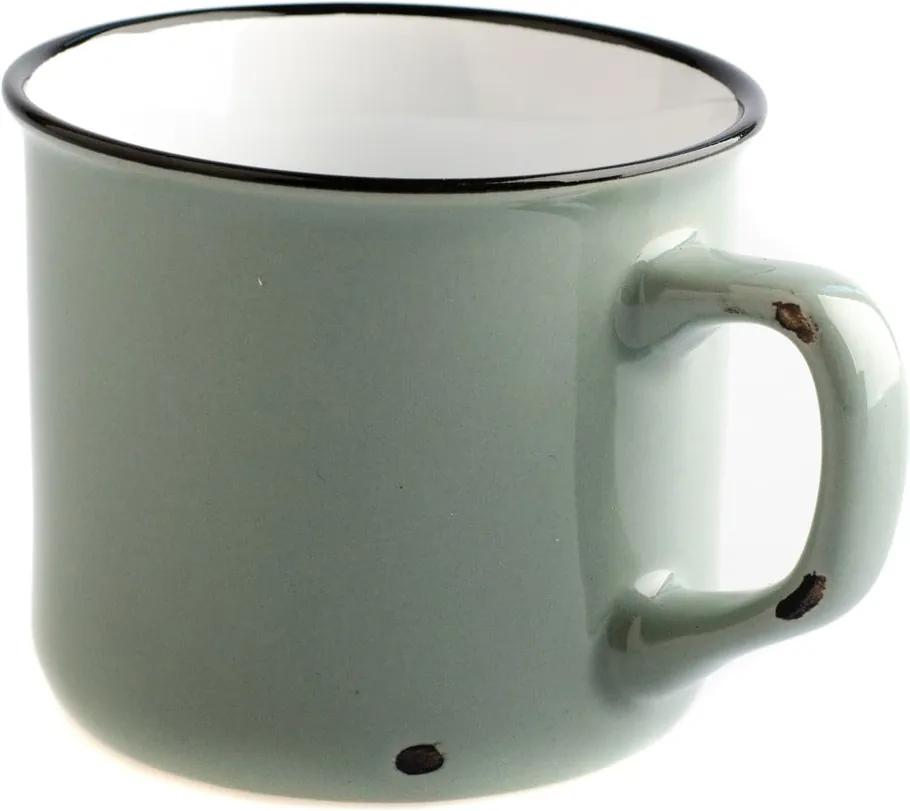 Sivý keramický hrnček Dakls Story Time Over Tea, 230 ml