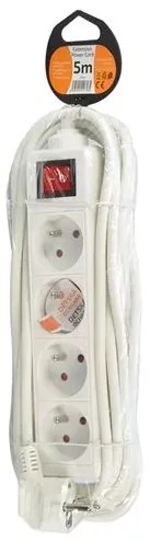 SOLIGHT Predlžovačka so 4 zásuvkami - 5 m - biela - Solight