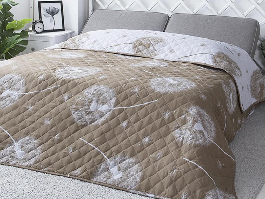 XPOSE® Prikrývka na posteľ PÚPAVY DUO - hnedá/biela 220x240 cm
