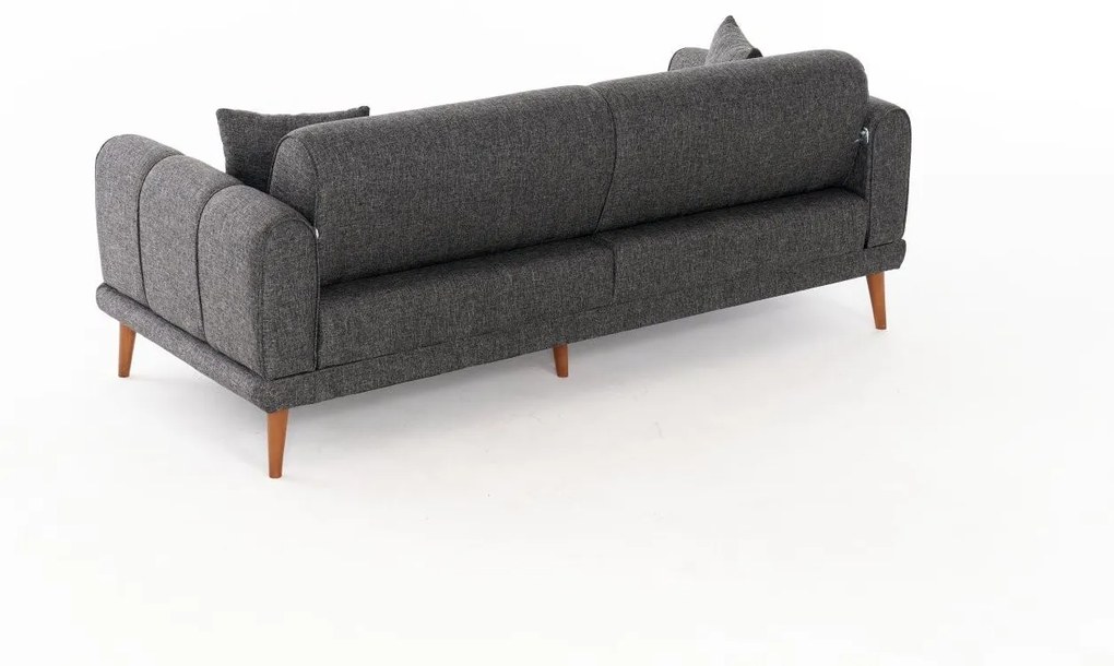 Pohovka trojsedačka Sorenella (antracit + orech). Akcia -18%. Vlastná spoľahlivá doprava až k Vám domov. 1106718