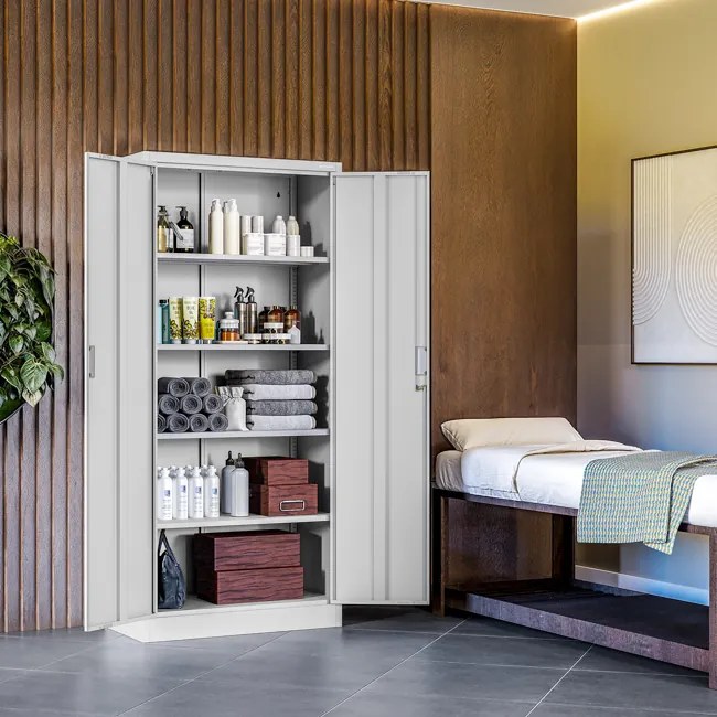 Kovová skriňa JAN Compact 1750 x 800 x 400 mm, sivá