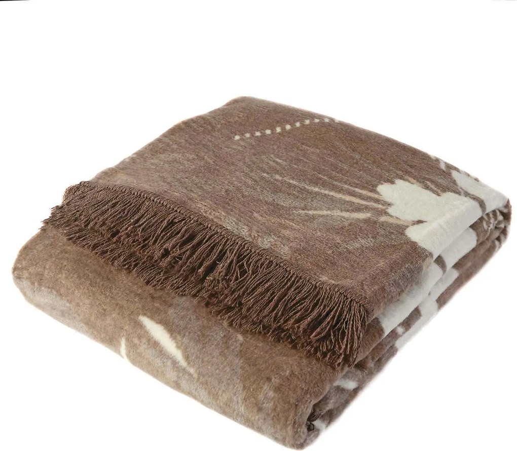 BAVLNENÁ DEKA LEAF 150X200 CM VZROVOVANÁ