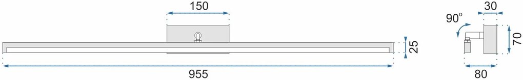 Toolight Rea - Toolight, LED kúpeľnové svietidlo nad zrkadlo 20W 100CM APP376-1W, biela, OSW-05006