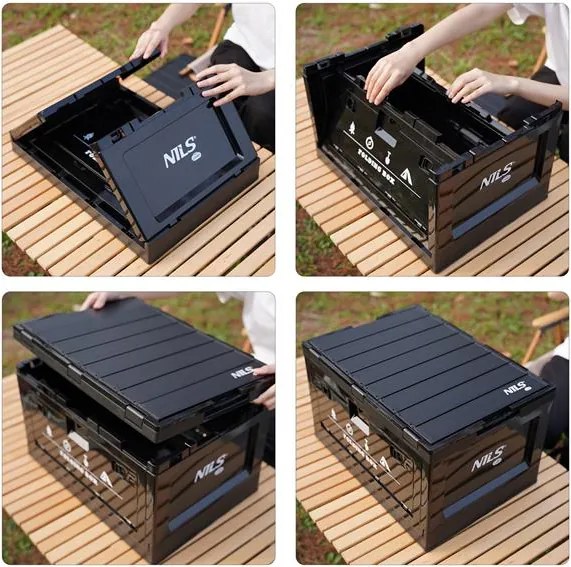 Skladací box NILS Camp NCB4006 2v1 s vekom a funkciou stola 50L