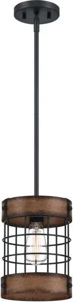 Westinghouse 61179 - Závesný luster so lankom LANGSTON 1xE27/60W/230V priemer 19 cm barnwood