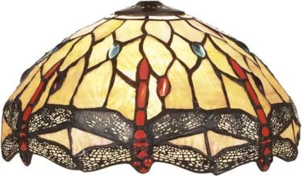 Lampa Tiffany VÁŽKA JANTAR Murano Drops Iron Base 56*25