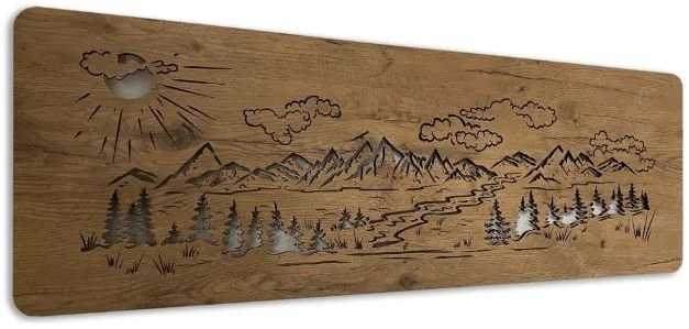 Podsvietený obraz vrchy a les na batériu