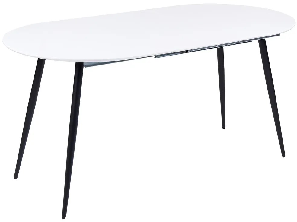 Rozkladací jedálenský stôl 120/160 x 80 cm biela/čierna STAVERTON Beliani