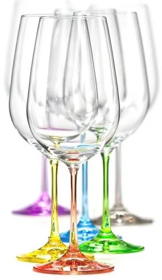 Crystalex Poháre na víno VIOLA Rainbow 550 ml, 6 ks