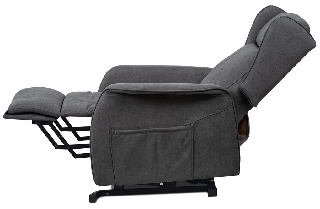 Autronic - TV a relaxačné kreslo "ušiak", elektrické polohovanie, 1 motor 230V/29V, poťah sivá látka - TV-1190 GREY2