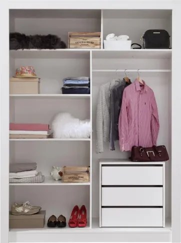 Šatník Duca 160, biela mat