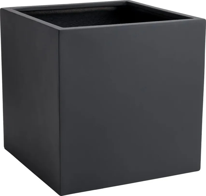 Kvetináč BLOCK, sklolaminát, 40x40x40 cm, antracit