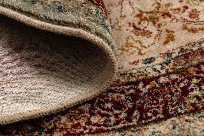 Koberec POLONIA KORDOBA 25 rozeta / rám, svetlý rubín kruh