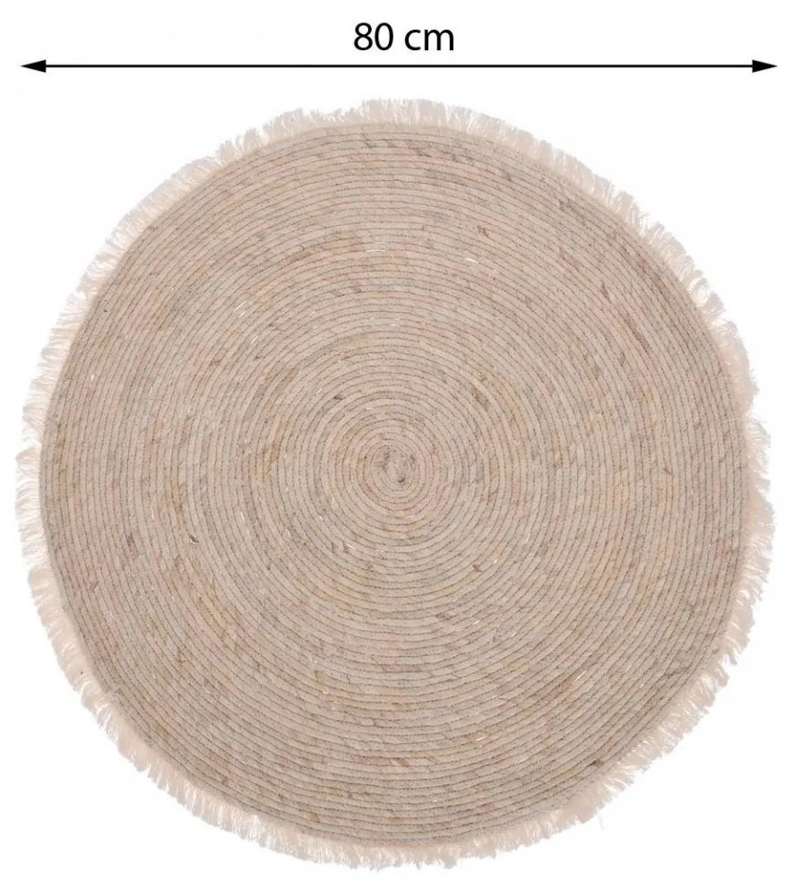 Okrúhly koberec Criss 80 cm svetlohnedý