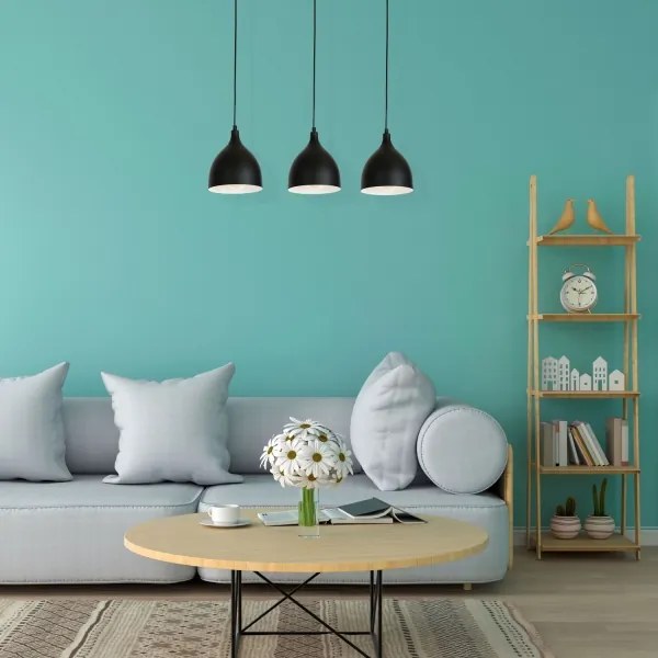 Luster na lanku NOAK 3xE27/15W/230V čierna