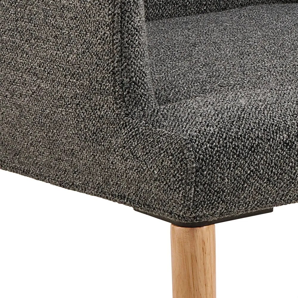 Sivé čalúnené jedálenské kreslo s podrúčkami Zoe – Actona