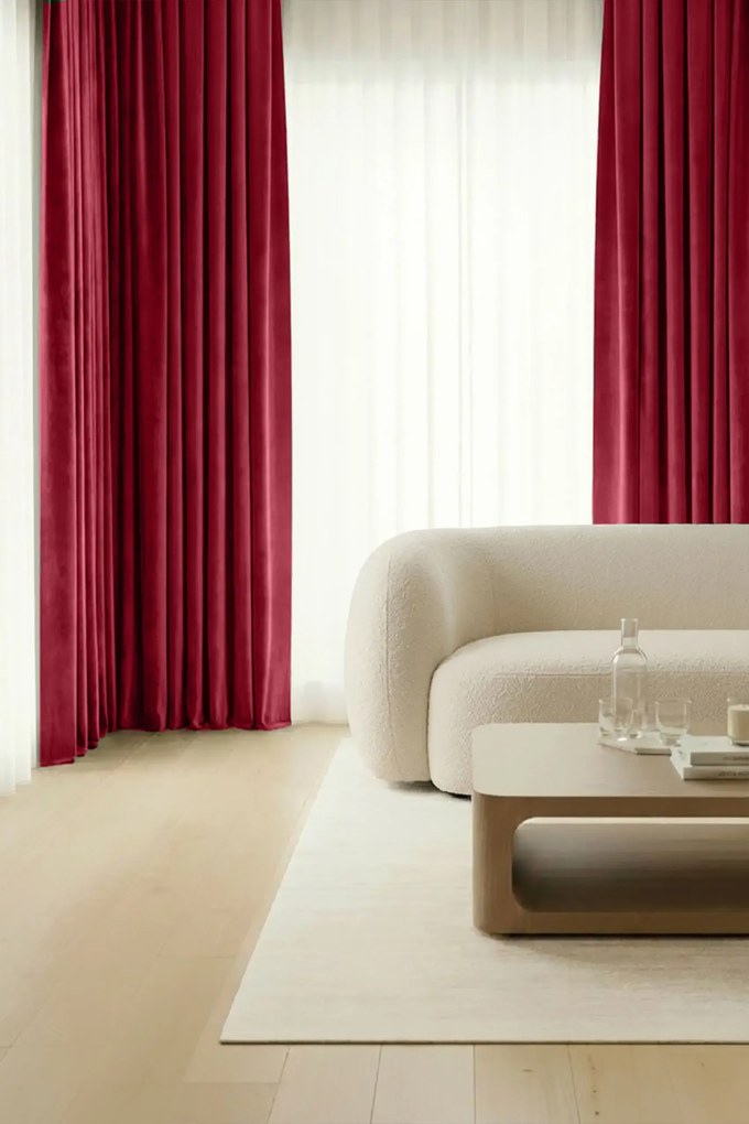 Velúrový záves SOFT VELVET červený 140x250 cm