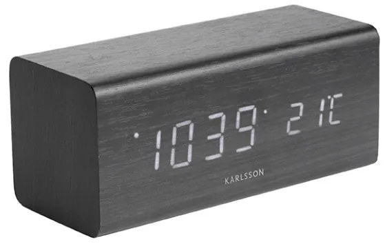 Budík s LED indexom KA5652BK, čierny