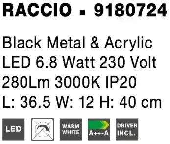 LED stolová lampa Raccio čierna